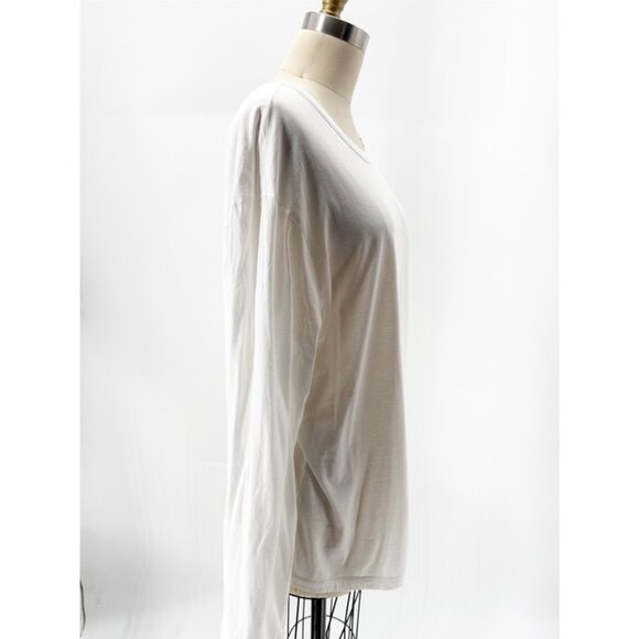 James Perse Vintage Boxy Tee White Long Sleeve Cotton Womens 3/L - Picture 4 of 10